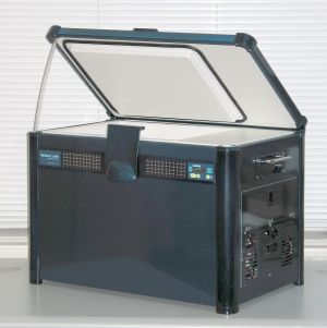 Photo of a solar-powered medicine cool box